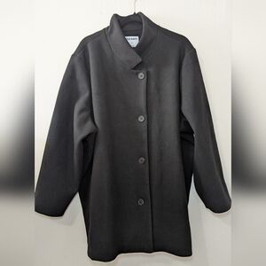 Old Navy Swing Coat Black Button-Front Collarless Women's Size 3X